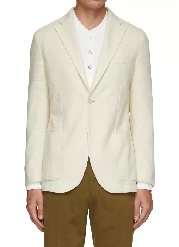 Suits>EQUIL Jack Notch Lapel Basket Weave Blazer