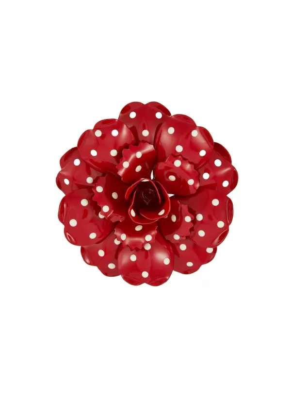 Vintage Accessories>* Joan Rivers Enamel Polka Dot Floral Brooch