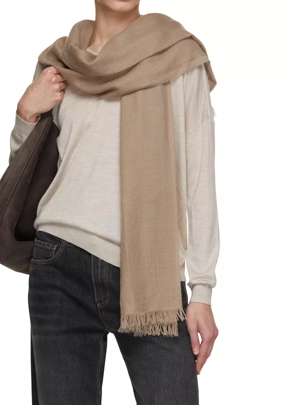 Scarves & Wraps>BRUNELLO CUCINELLI Karakorum Cashmere Silk Scarf