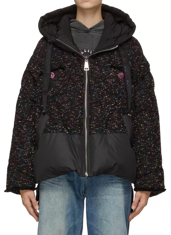 Jackets>KHRISJOY Khris Tweed Hooded Puffer Jacket