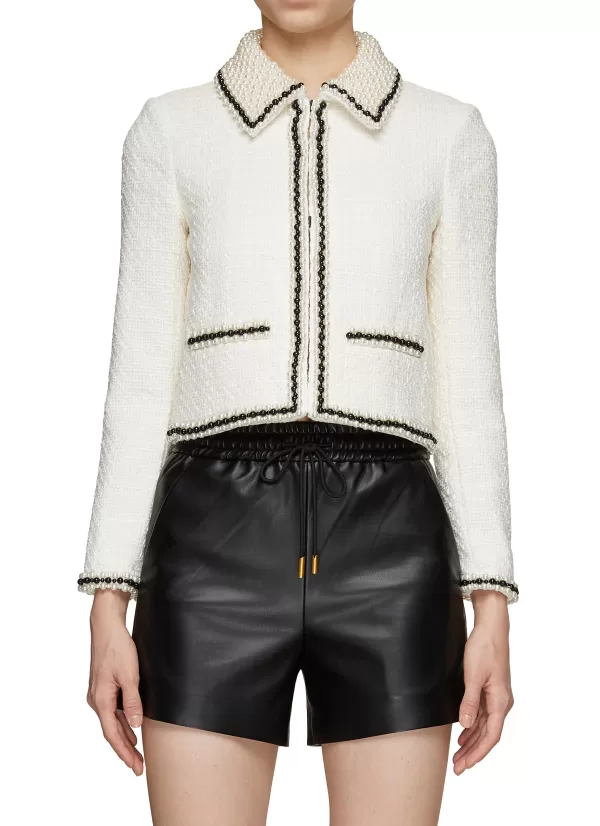 Jackets>ALICE & OLIVIA Kidman Tweed Cropped Jacket