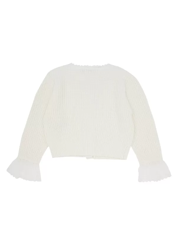 Clothing>SELF-PORTRAIT Kids Lace Bib Knit Cardigan