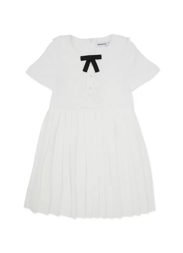 Clothing>SELF-PORTRAIT Kids Lace Bib Pleated Dress