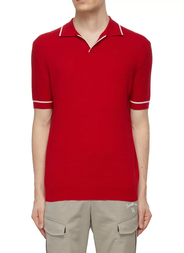 Polos>GOSPHERES Knitted Polo Shirt