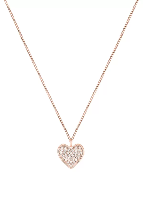 Fine Jewellery>KORLOFF Korlove 18K Rose Gold Diamond Heart Pendant Necklace