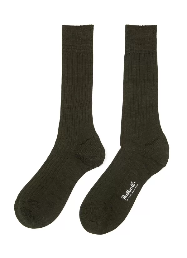 Socks>PANTHERELLA Laburnum' 5X3 Rib Merino Wool Long Anklet Socks