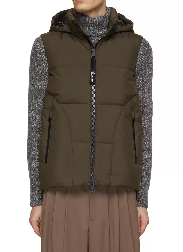 Jackets>HERNO Laminar Hooded High Neck Puffer Vest