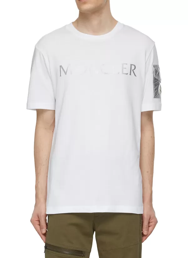 T-Shirts>MONCLER Laminated Logo T-Shirt