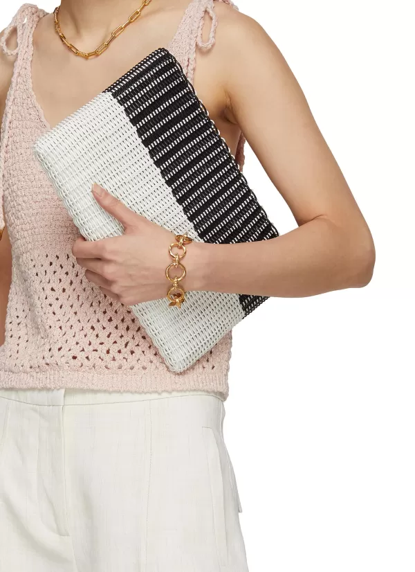 Clutch Bags>PALOROSA Large Bicoloured Woven Clutch