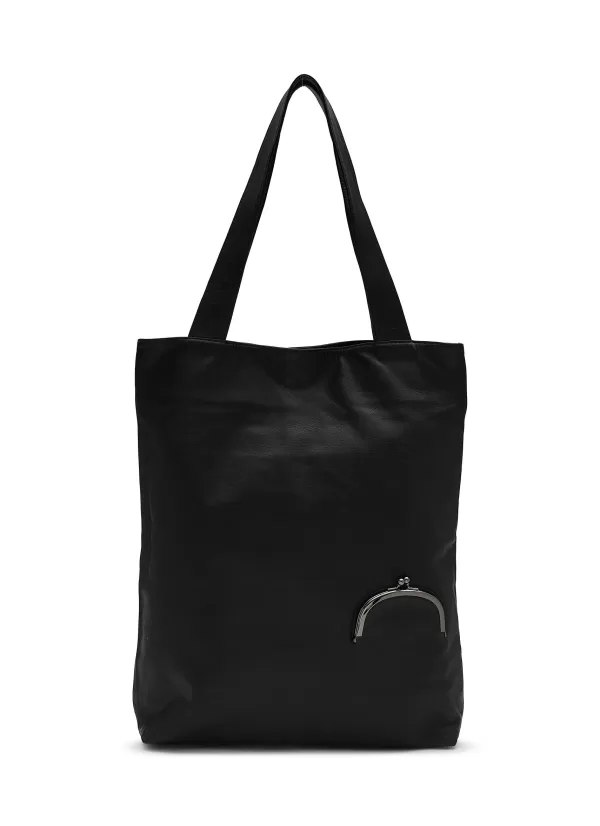 Tote Bags>DISCORD YOHJI YAMAMOTO Large Clasp Leather Tote Bag