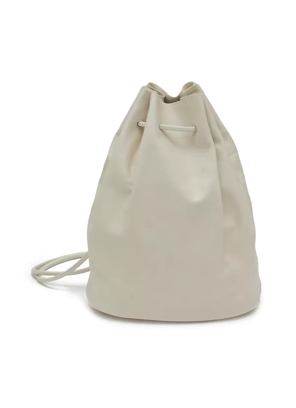 Backpacks>NOTHING WRITTEN Large Drawstring Leather Bucket Bag