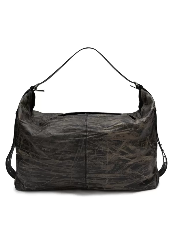 Tote Bags>JUUN.J Large Leather Hobo Bag