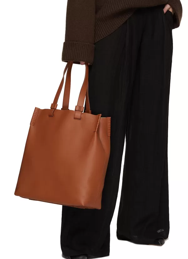 Tote Bags>BONASTRE Large T Leather Tote Bag