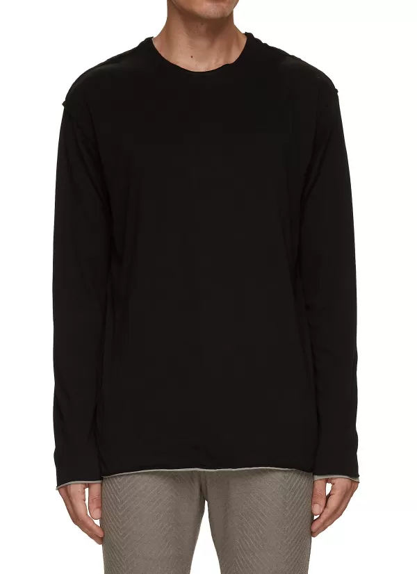 T-Shirts>ATTACHMENT Layered Raw Seam Detail T-Shirt