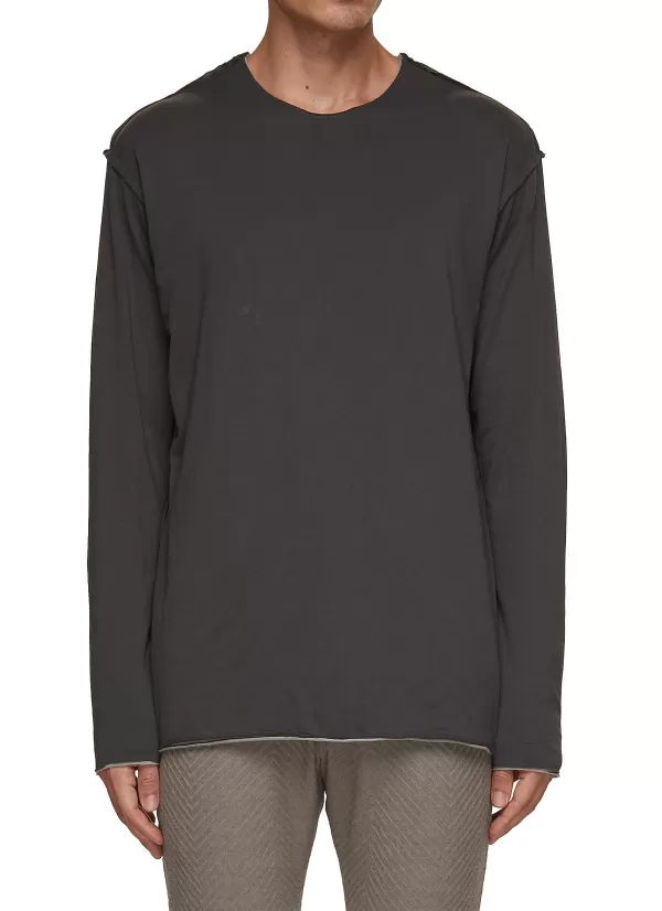 T-Shirts>ATTACHMENT Layered Raw Seam Detail T-Shirt