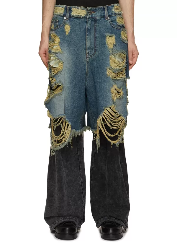 Pants>JUUN.J Layered Wide Leg Jeans