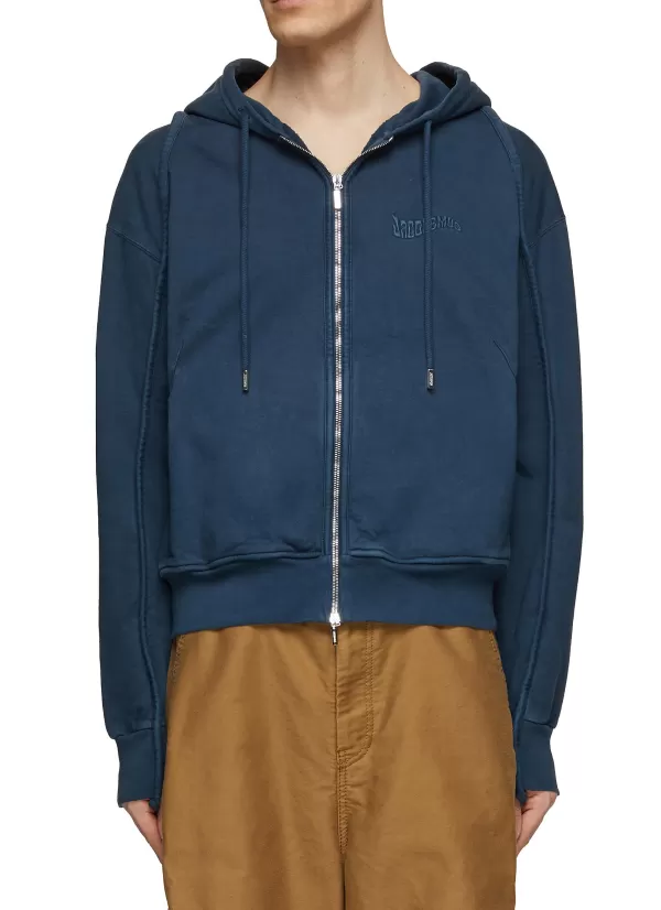 Pullovers & Hoodies>JACQUEMUS Le Camargue Zip Up Sweater