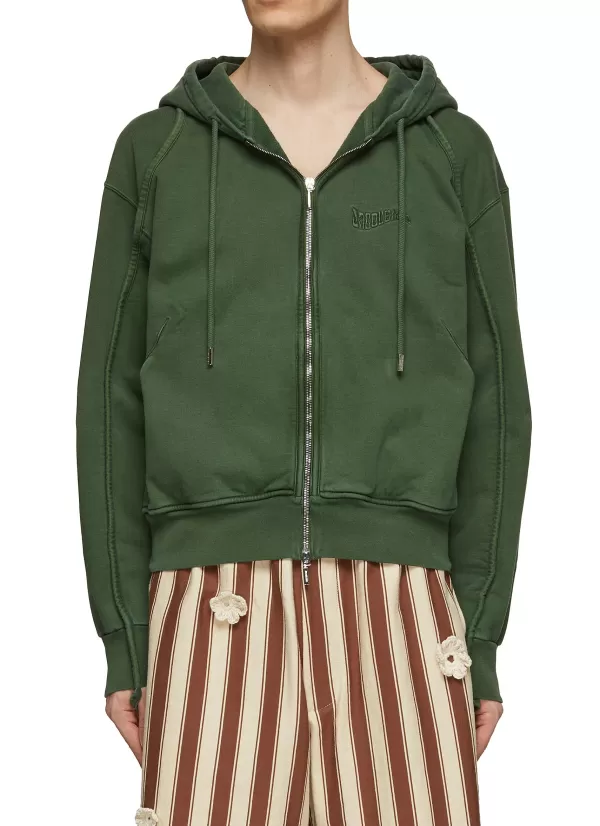 Pullovers & Hoodies>JACQUEMUS Le Camargue Zip Up Sweater