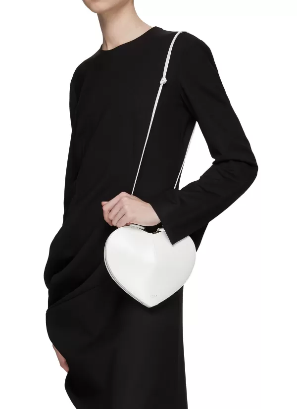 Crossbody>ALAÏA Le Coeur' Heart Shaped Calfskin Leather Crossbody Bag