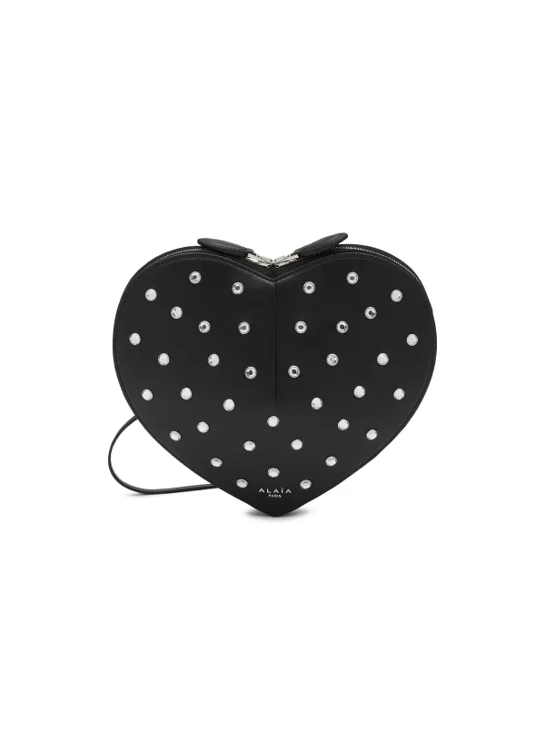 Crossbody>ALAÏA Le Coeur Leather Crossbody Bag