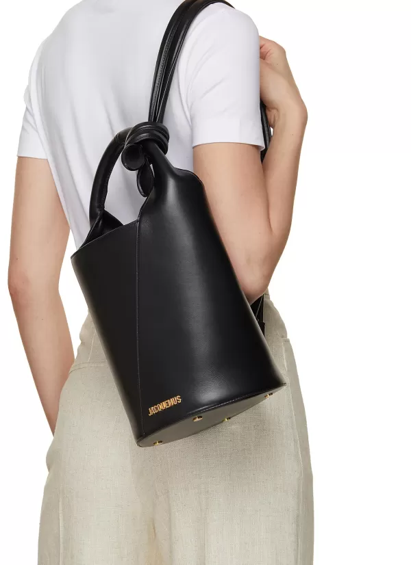 Tote Bags>JACQUEMUS Le Petit Tourni Leather Bucket Bag