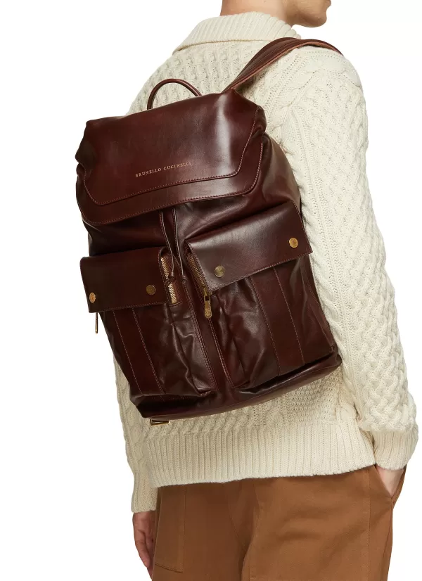 Backpacks>BRUNELLO CUCINELLI Leather Backpack