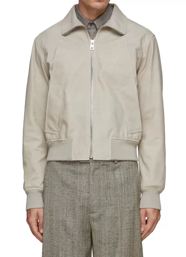 Jackets>BOTTEGA VENETA Leather Chino Blouson