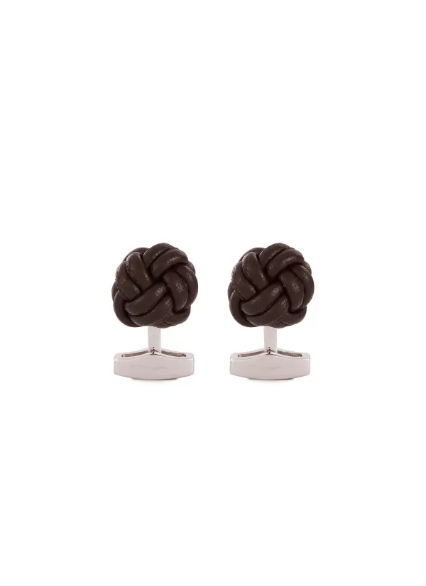 Cufflinks>TATEOSSIAN Leather Knot Cufflinks