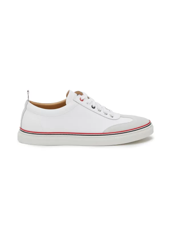 Sneakers>THOM BROWNE Leather Low Top Sneakers