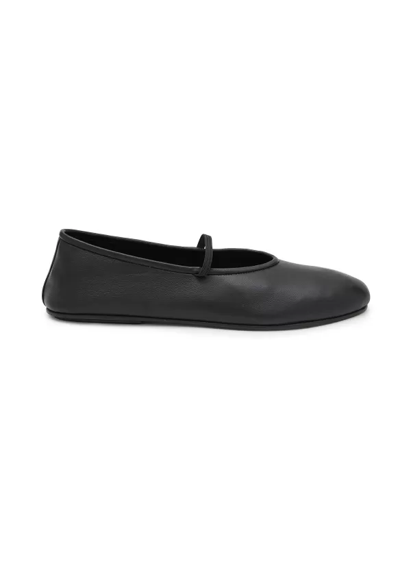 Flats>THE ROW Leather Mary Jane Ballerina Flats