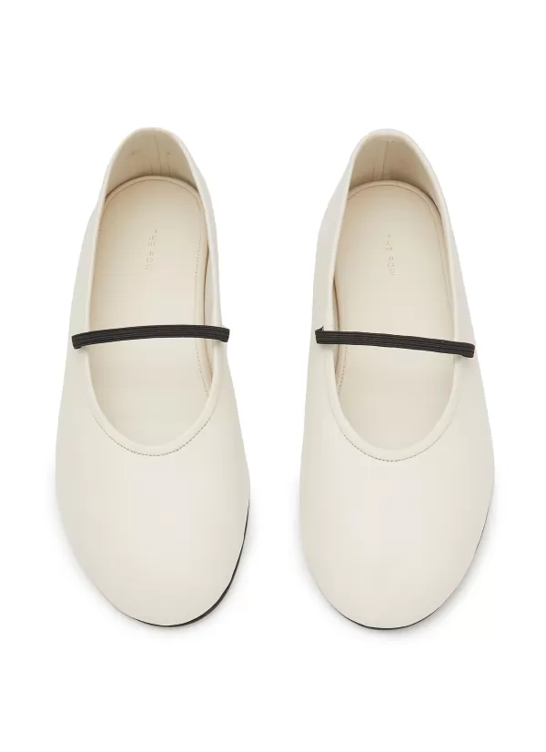 Flats>THE ROW Leather Mary Jane Ballerina Flats