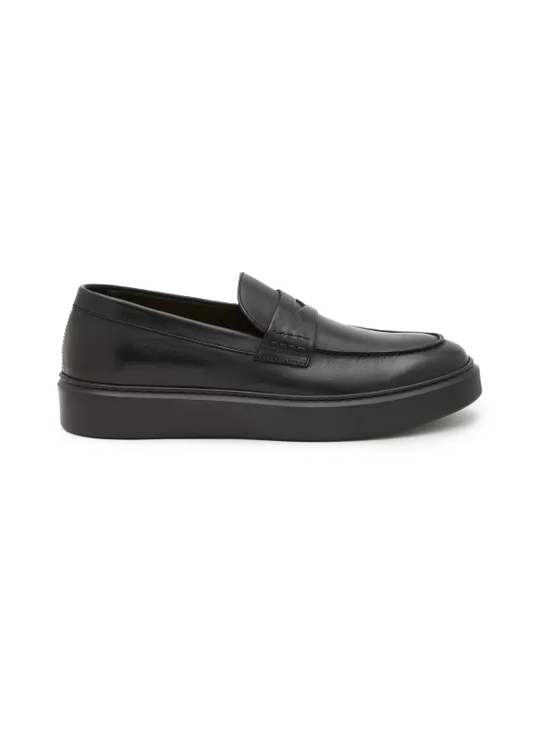 Flats>DOUCAL's Leather Penny Loafers