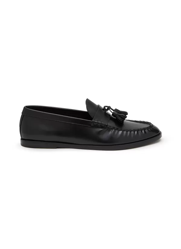 Flats>THE ROW Leather Tassled Loafers