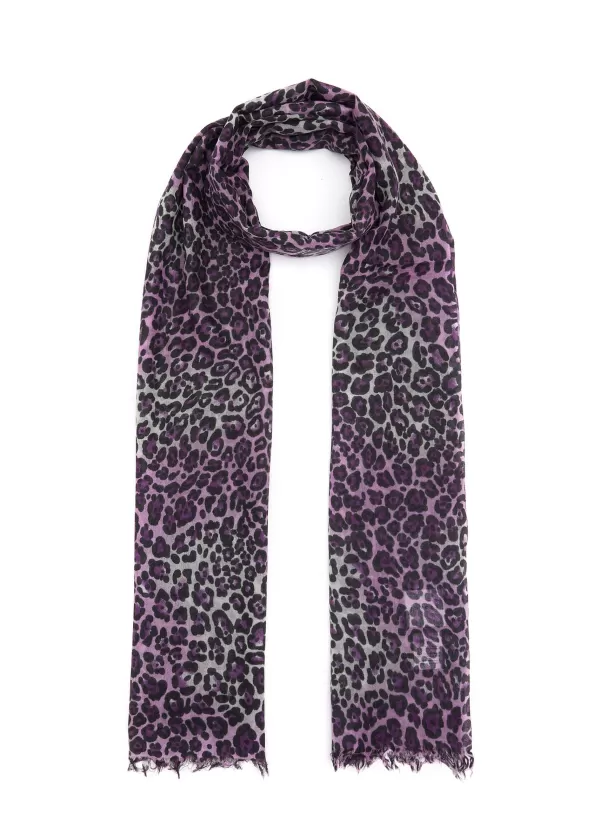 Scarves & Wraps>JOVENS Leopard Pirnt Cashmere Shawl