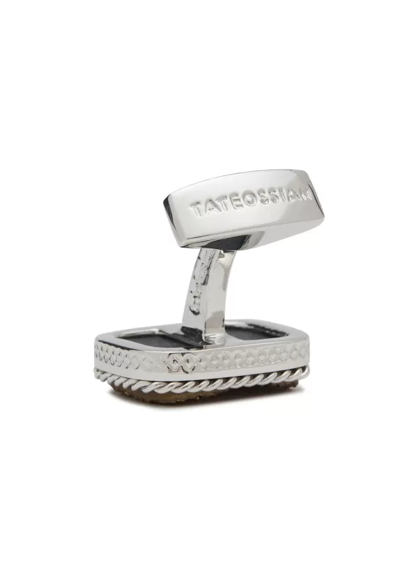 Cufflinks>TATEOSSIAN Limited Edition Bronze Drusy Cable Sterling Silver Cufflinks