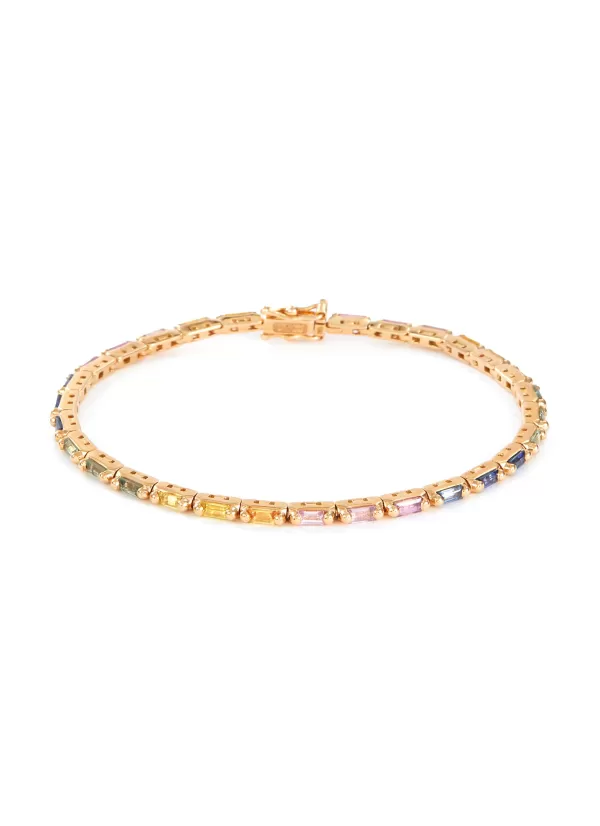 Fine Jewellery>SUZANNE KALAN Linear 18K Rose Gold Pastel Sapphire Tennis Bracelet