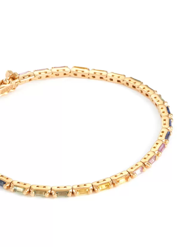 Fine Jewellery>SUZANNE KALAN Linear 18K Rose Gold Pastel Sapphire Tennis Bracelet