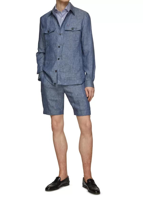 Pants>ISAIA Linen Bermuda Shorts