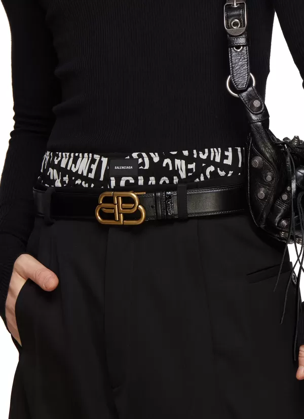 Belts>BALENCIAGA Ll Logo Leather Belt