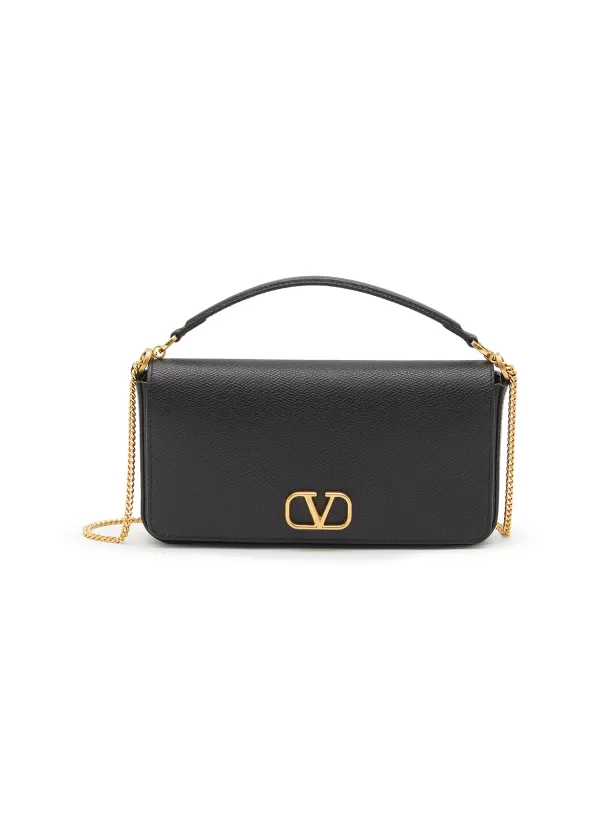 Crossbody>VALENTINO Loco' V Logo Grained Leather Shoulder Bag