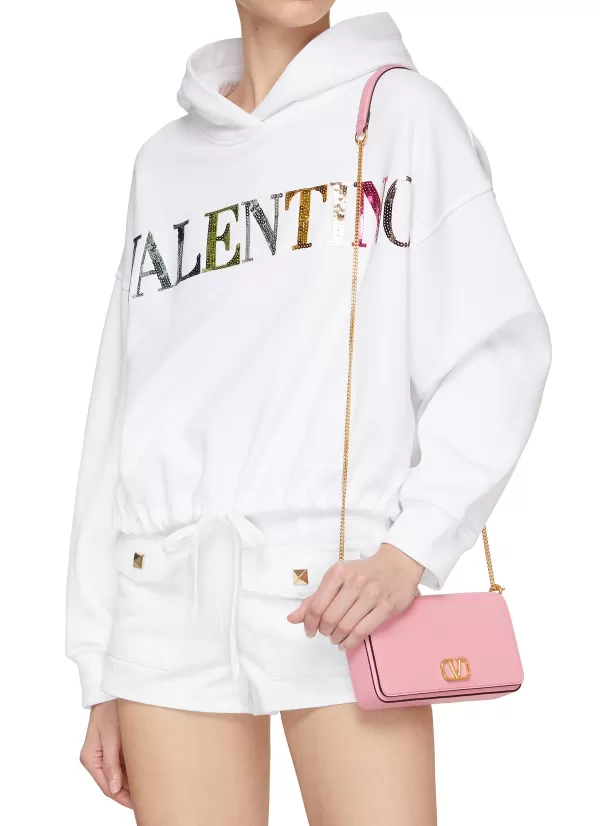 Crossbody>VALENTINO Loco' V Logo Grained Leather Shoulder Bag