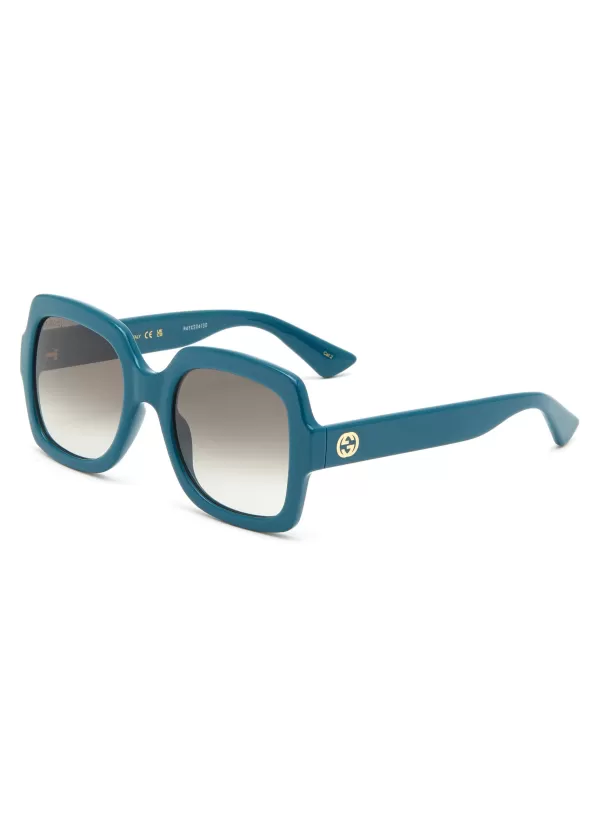 Eyewear>GUCCI Logo Acetate Square Sunglasses