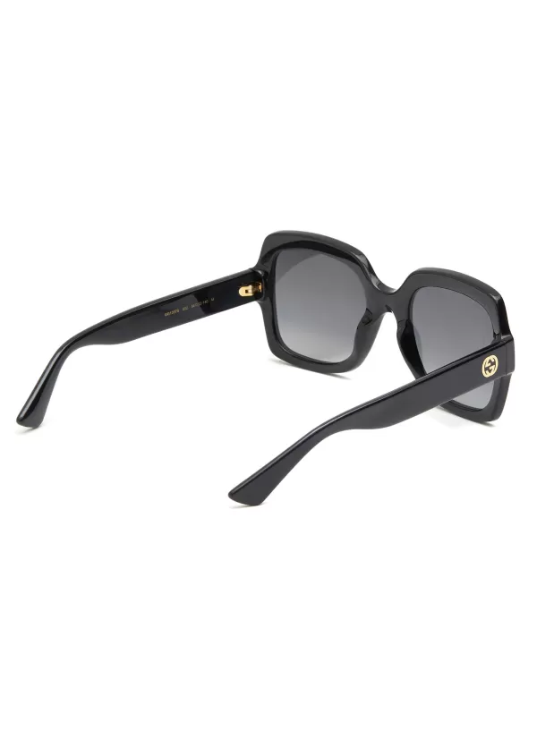 Eyewear>GUCCI Logo Acetate Square Sunglasses