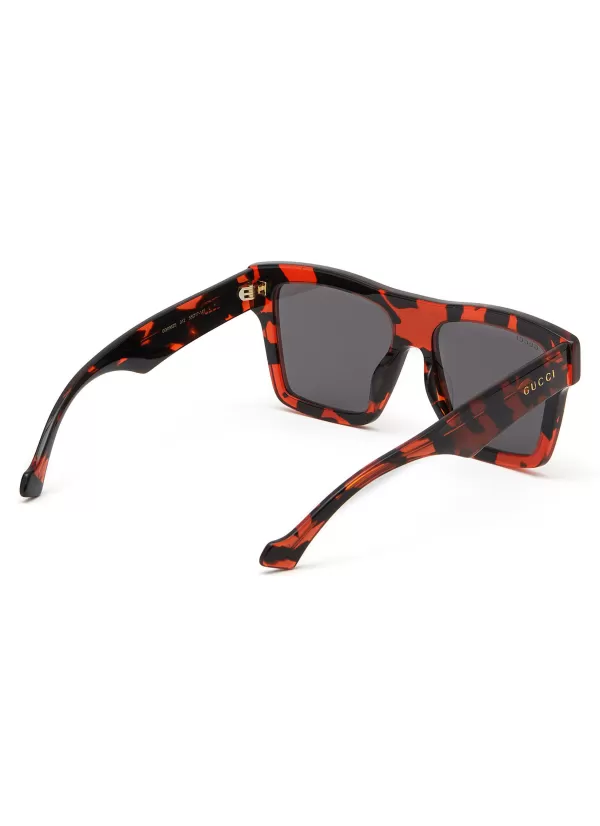 Eyewear>GUCCI Logo Acetate Square Sunglasses