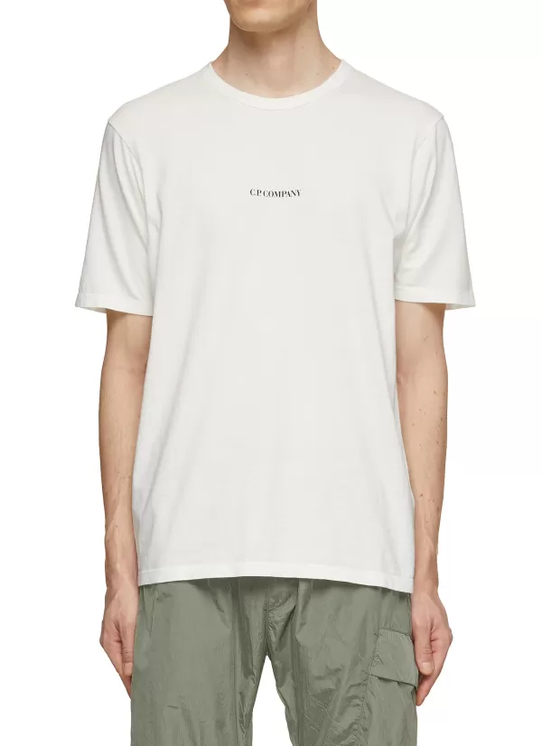 T-Shirts>C.P. COMPANY Logo Cotton T-Shirt