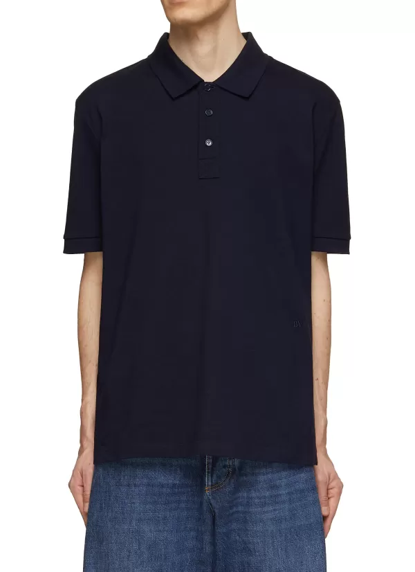 Polos>BOTTEGA VENETA Logo Embroidered Polo