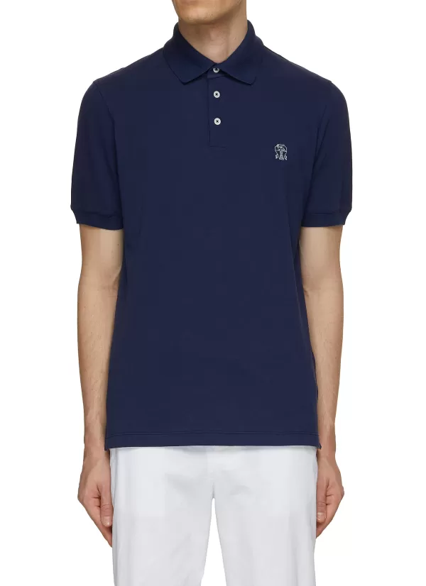 Polos>BRUNELLO CUCINELLI Logo Embroidery Polo Shirt