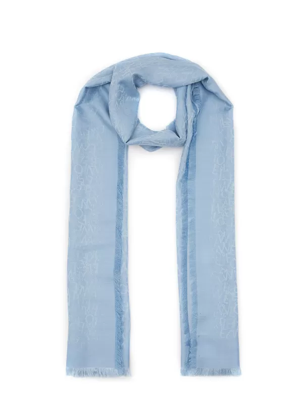 Scarves & Wraps>LOEWE Logo Jacquard Silk Wool Scarf