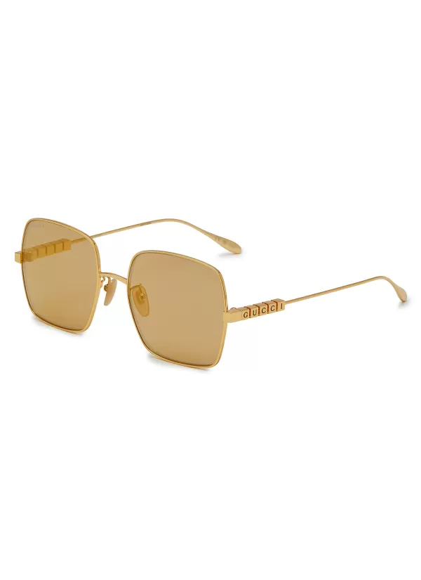 Eyewear>GUCCI Logo Metal Sunglasses