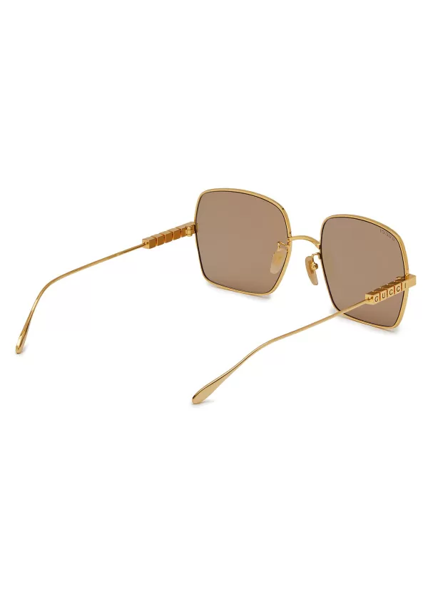 Eyewear>GUCCI Logo Metal Sunglasses